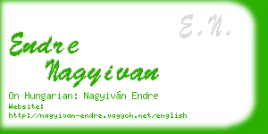 endre nagyivan business card